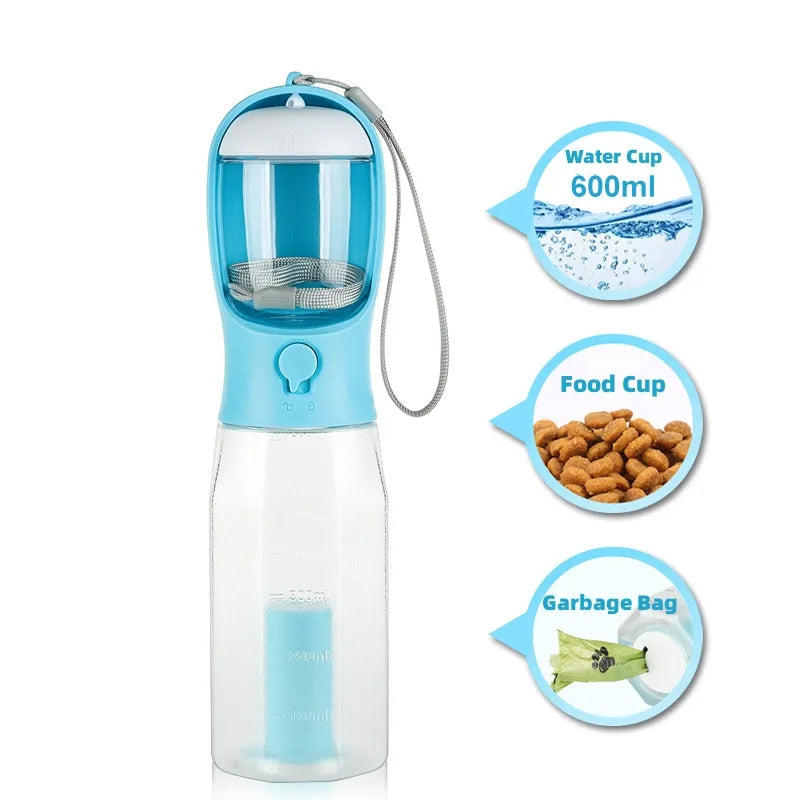 Gourde 3-en-1 MyPawHydra - Fonctions Water Cup Food Cup Garbage Bag